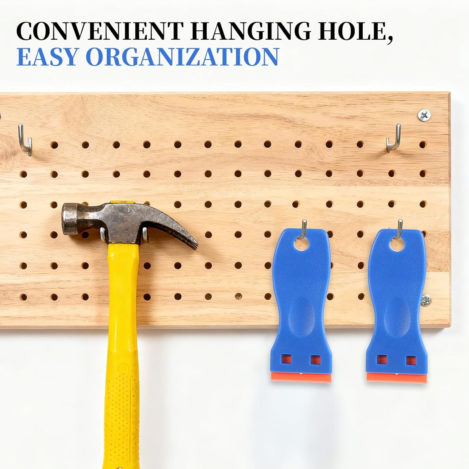 Ergonomic Plastic Scrapers for Decal Removal - 2 Pack with Replacement Blades