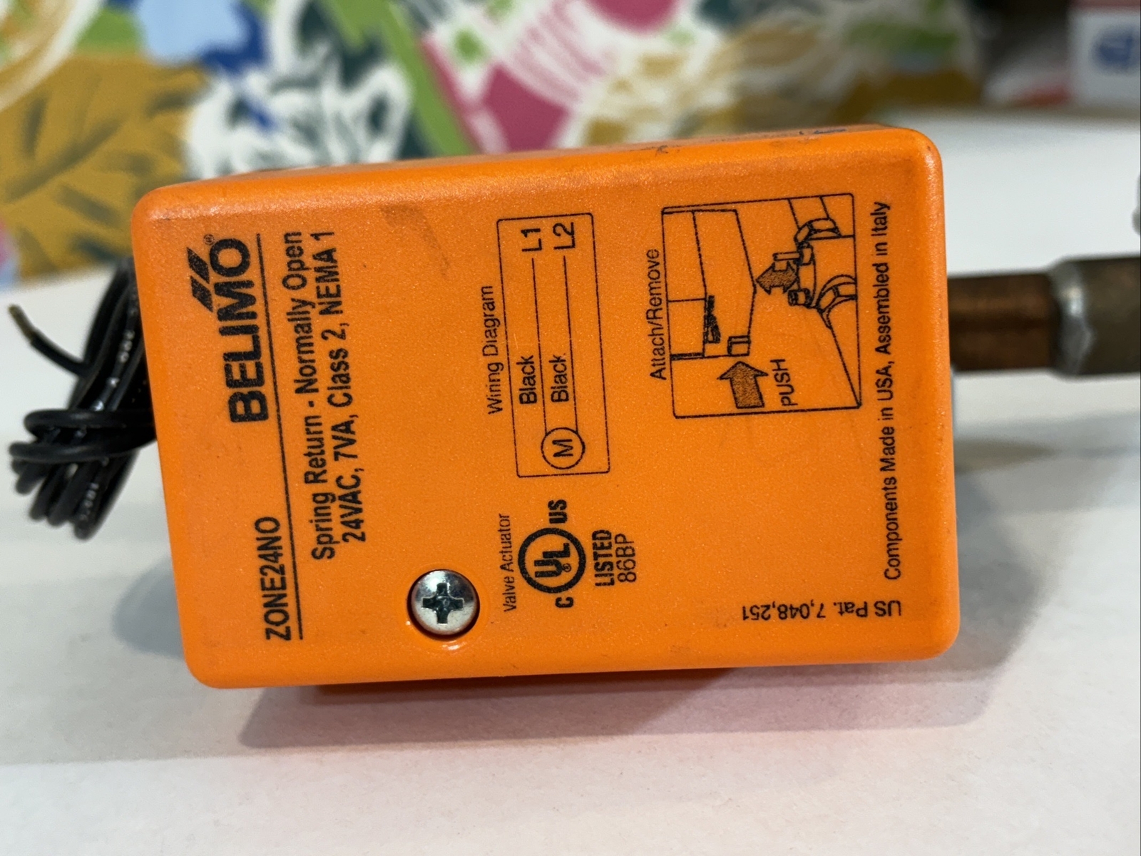 Belimo Zone24NO Spring Return Normally Open 24VAC Zone Actuator with Valve