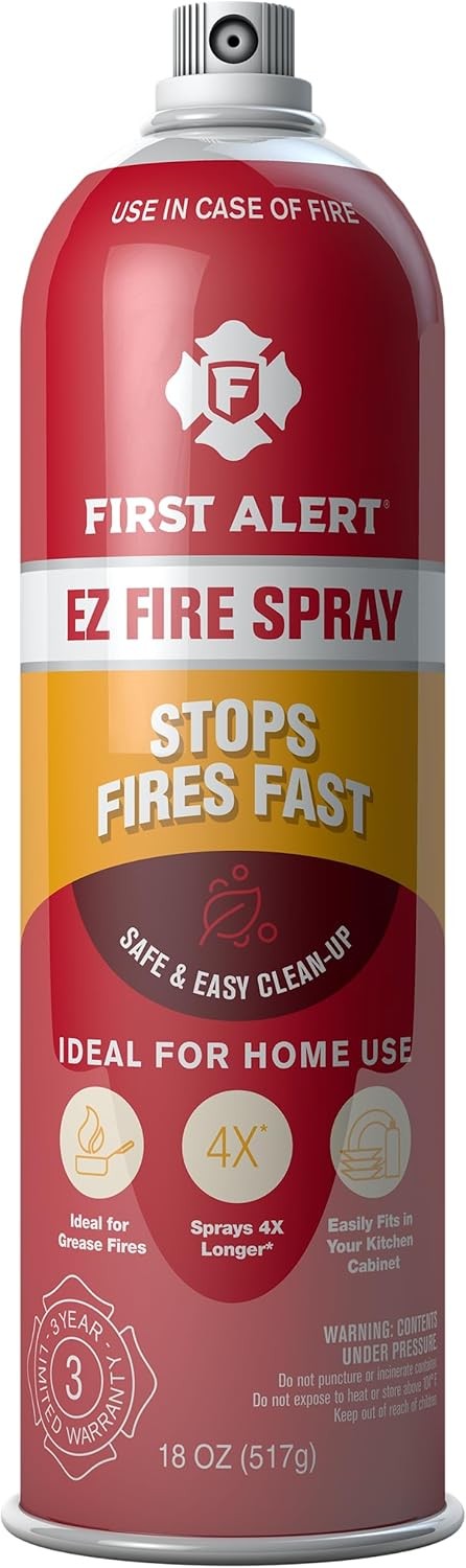 First Alert EZ Fire Extinguishing Aerosol Spray, AF400 Red 18 Ounce