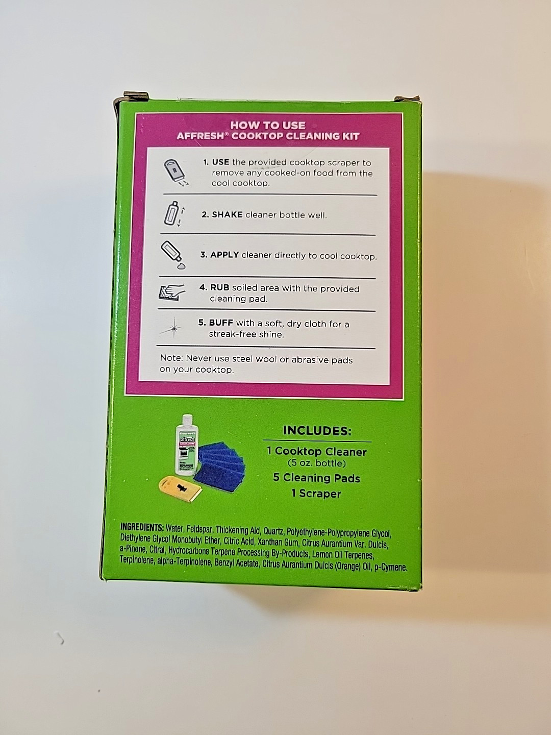 Affresh Cooktop Cleaning Kit, Includes 5 oz cleaner, 5 pads, 1 Scraper