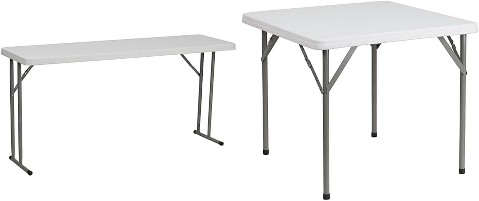 Kathryn 5-Foot Granite White Plastic Folding Training Table & Elon 2.85-Foot Squ