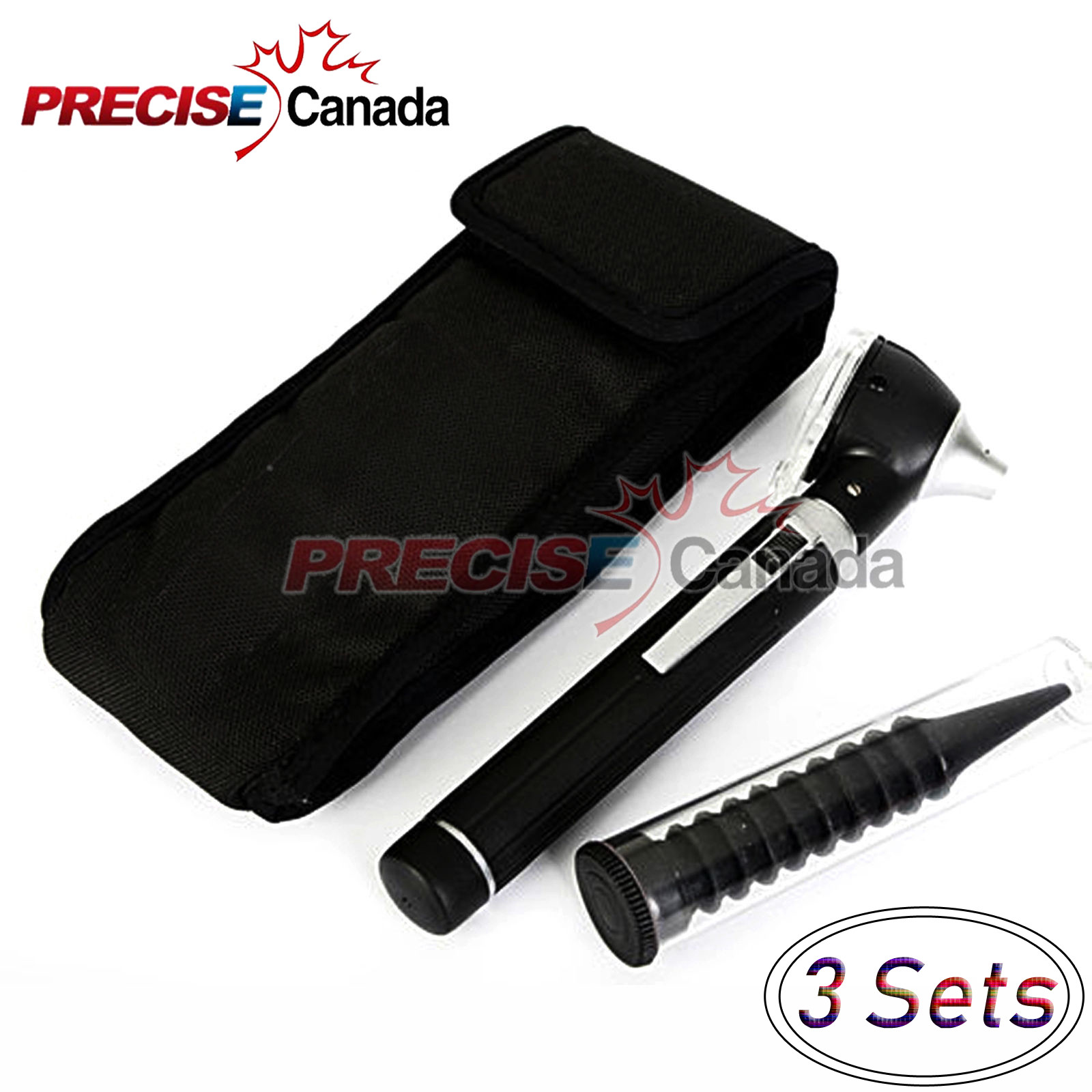 Set Of 3 MINI OTOSCOPE BLACK COLOR (DIAGNOSTIC SET) FIBER OPTIC OTOSCOPE