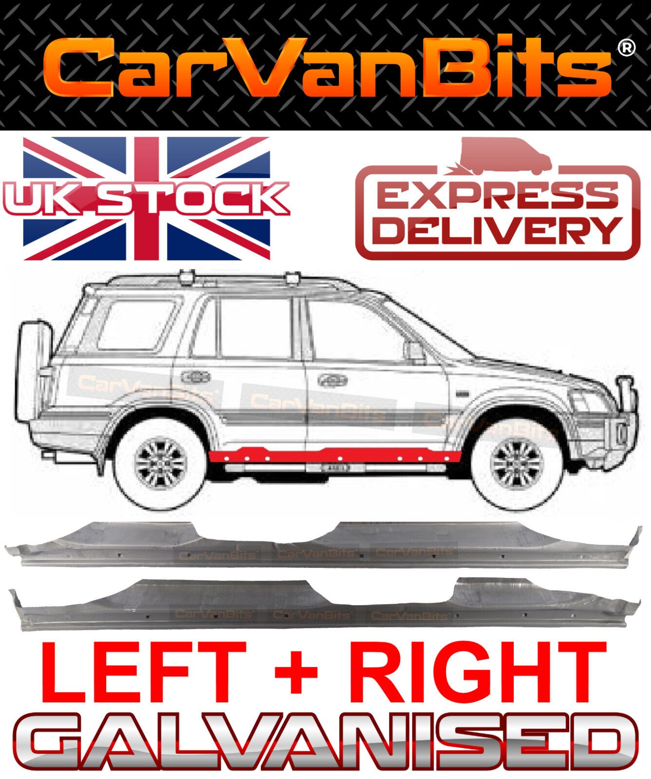 FOR HONDA CRV CR-V RD 1995-2001 FULL SILL REPAIR ROCKER BODY PANEL LEFT + RIGHT