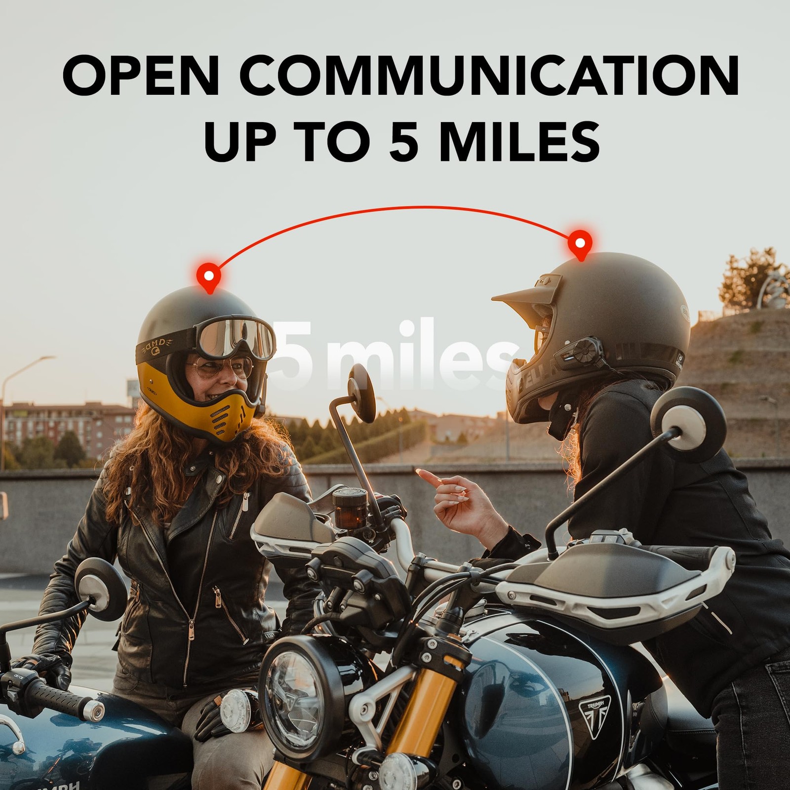 Motorcycle Communication System Mesh Bluetooth 5.2 Single Pack SPIDER-ST1-10