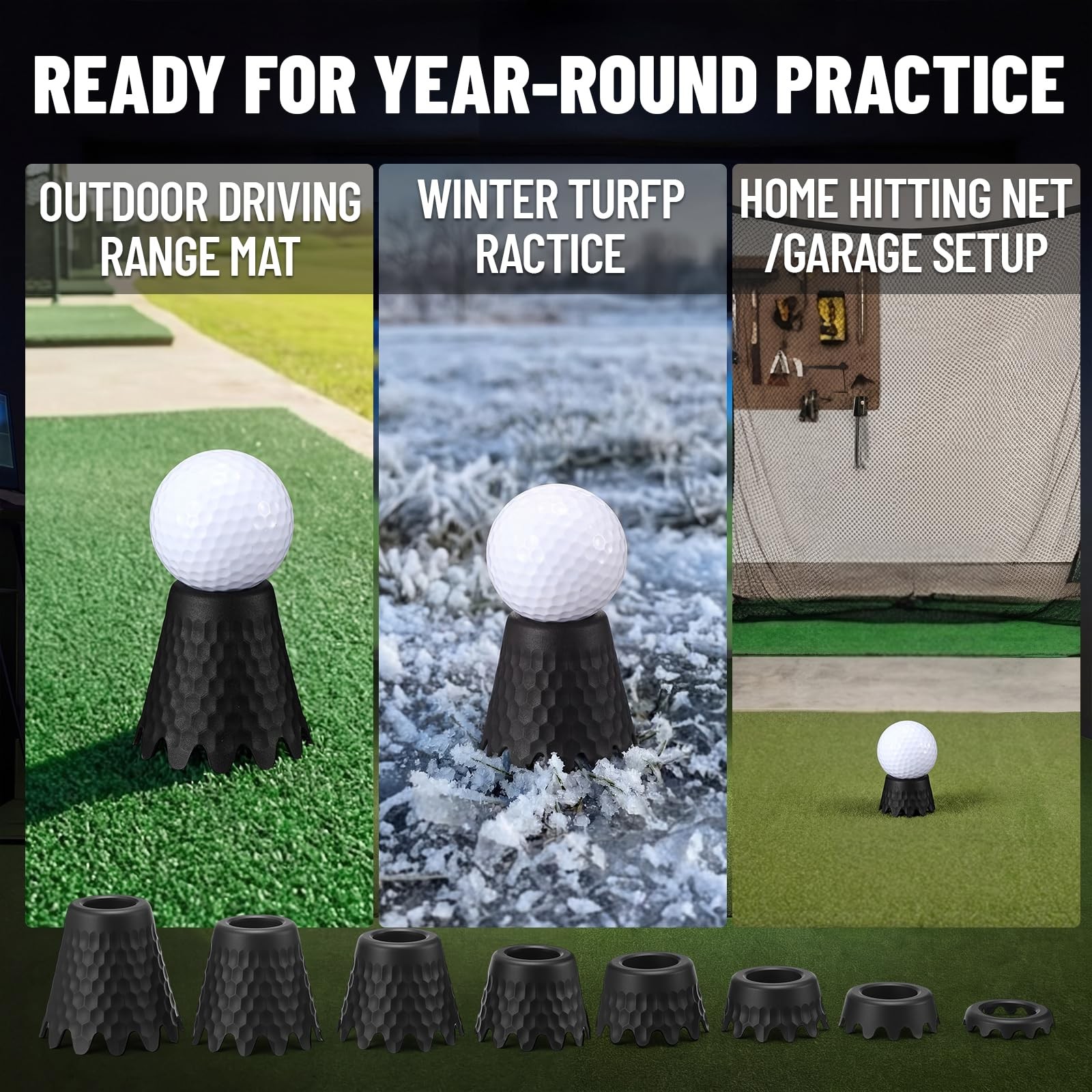 Plastic Golf Simulator Tees Indoor Practice Range Mat Accessories Height Set