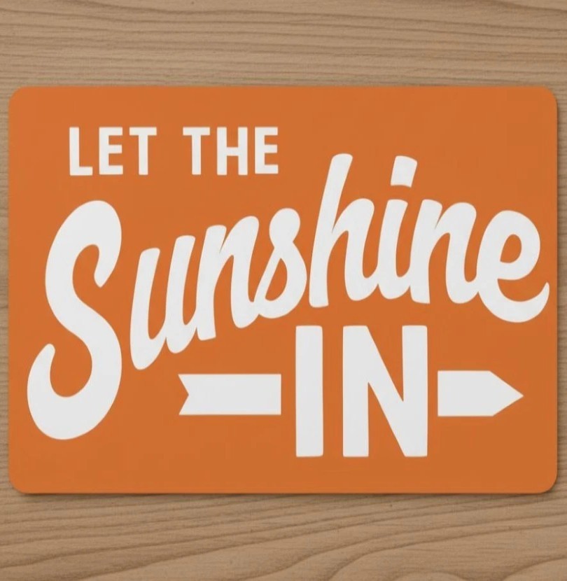 Let The Sunshine In 9.5 x 8 Mouse Pad With Anti-Slip Rubber Backing Made In USA