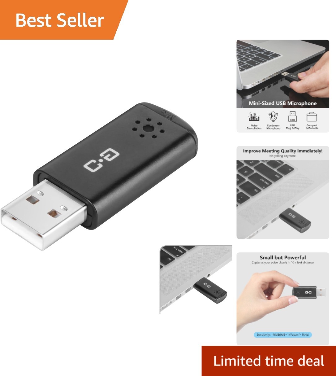 Portable USB Microphone for Laptop and PC Clear Voice Capture