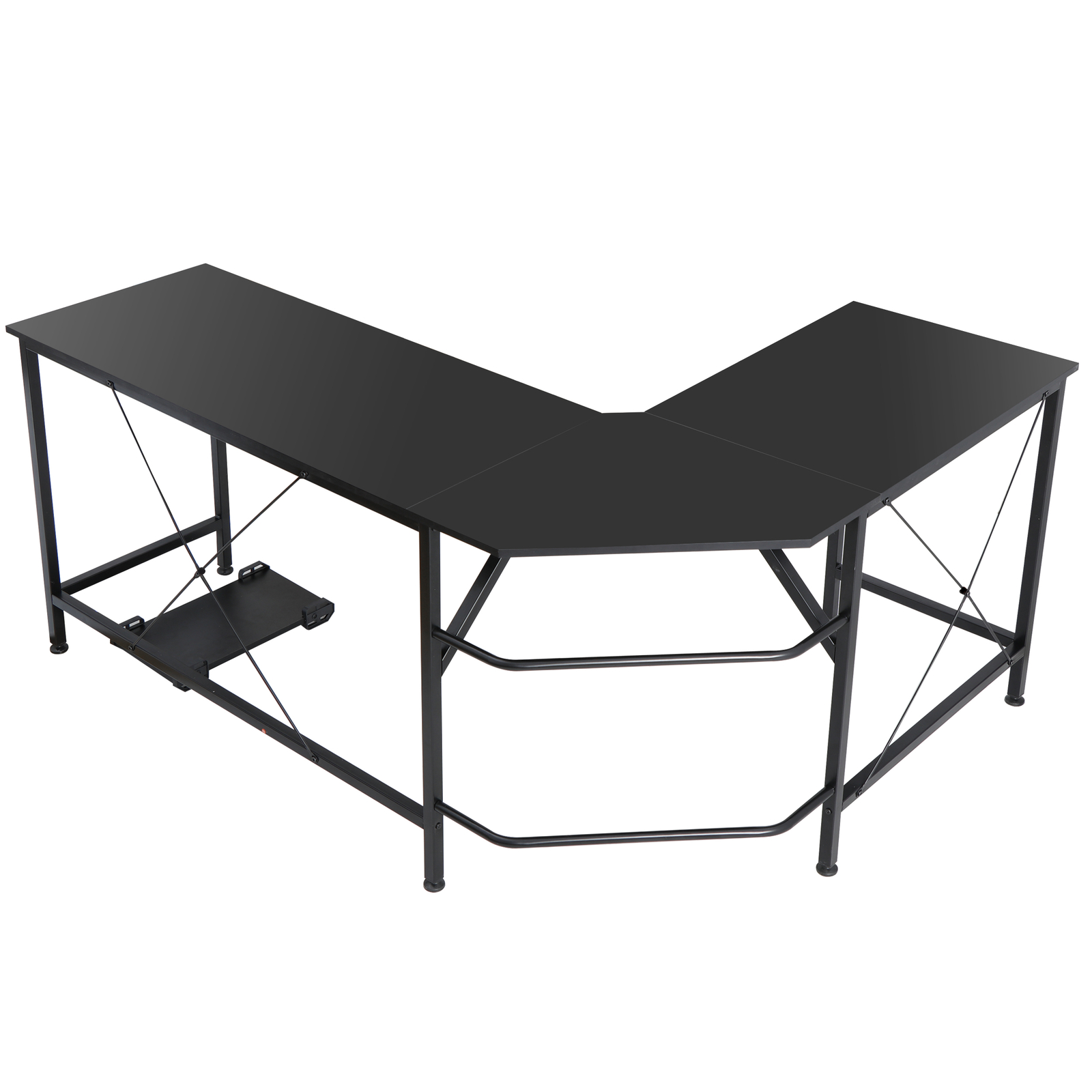 Computer L-Shaped Desk Gaming Laptop Table Corner Workstation Office Desk 66"