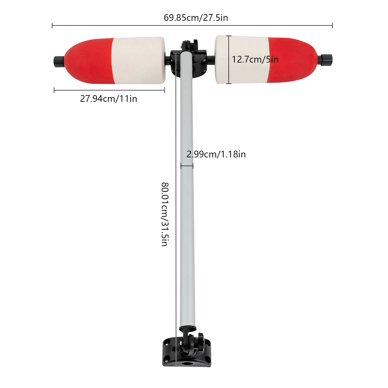 Pair For Marine Boat Kayak Canoe PVC Stabilizer System 2x Outrigger Arms Fishing