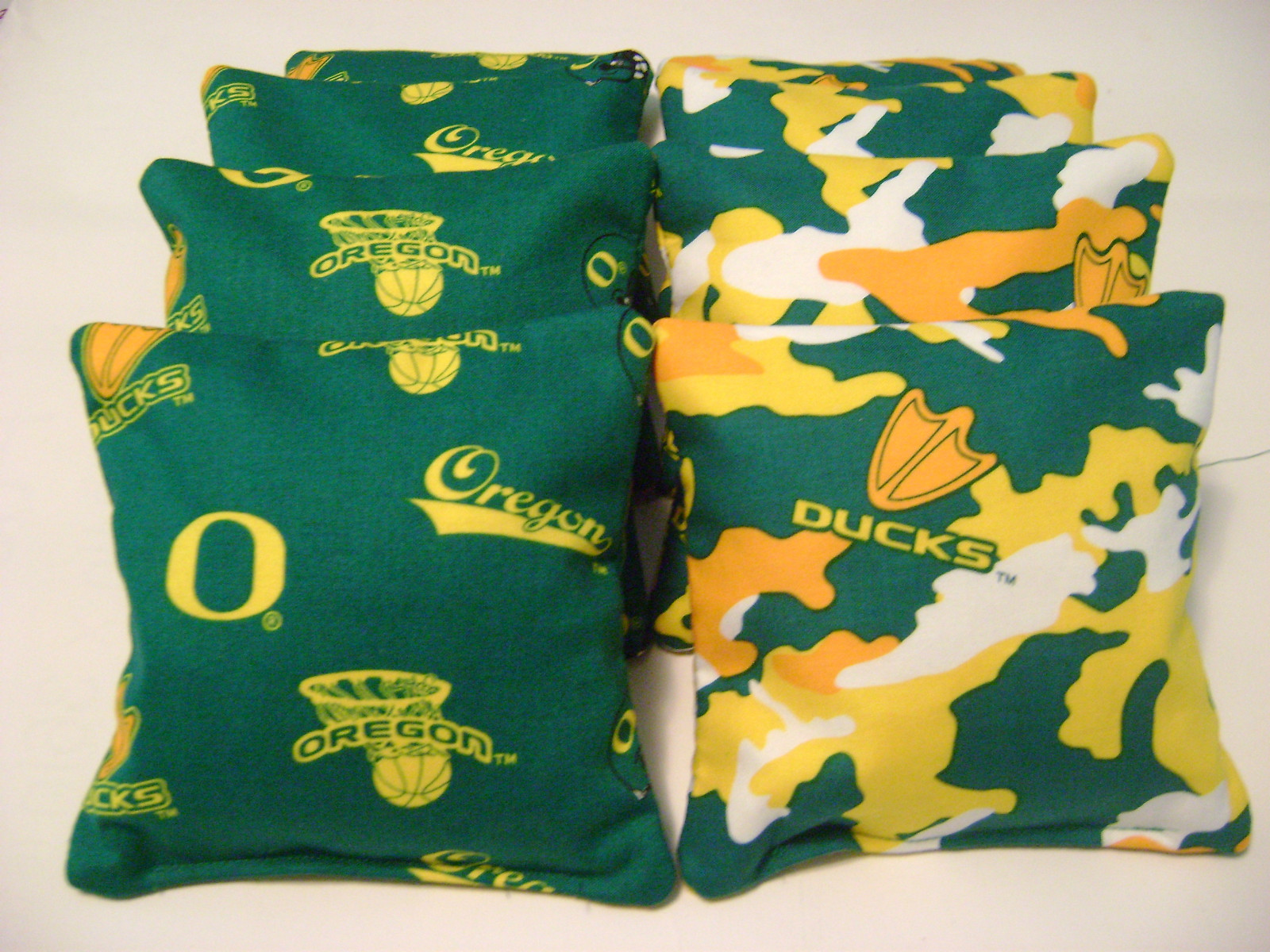 8 OREGON DUCKS CORNHOLE BAG TAILGATE TOSS GAME TOP QUALITY CAMO REGULATION CG