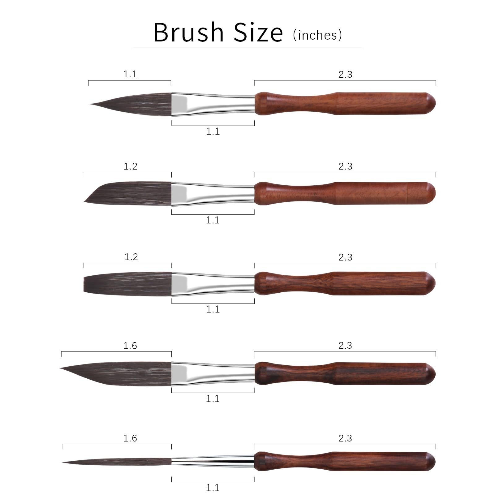 Pinstriping Brush 5 pcs High Performance Detail Script Liner, Scroll, Sword, ...