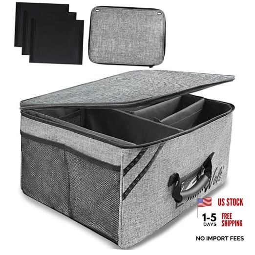 Car Trunk Organizer with Lid, Collapsible Multi Compartment SUV Organizer Gray