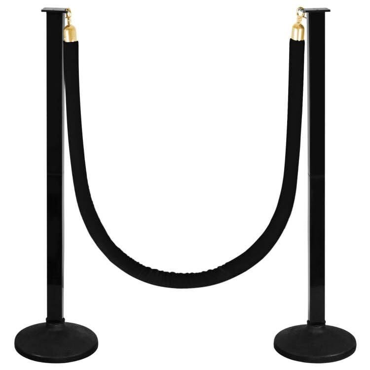 2 Pack Stanchions Post with Velvet Rope, Crowd Control Stanchions, Queue Pole fo
