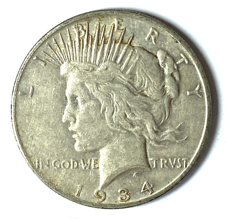 1934 S $1 Peace Silver US One Dollar San Francisco
