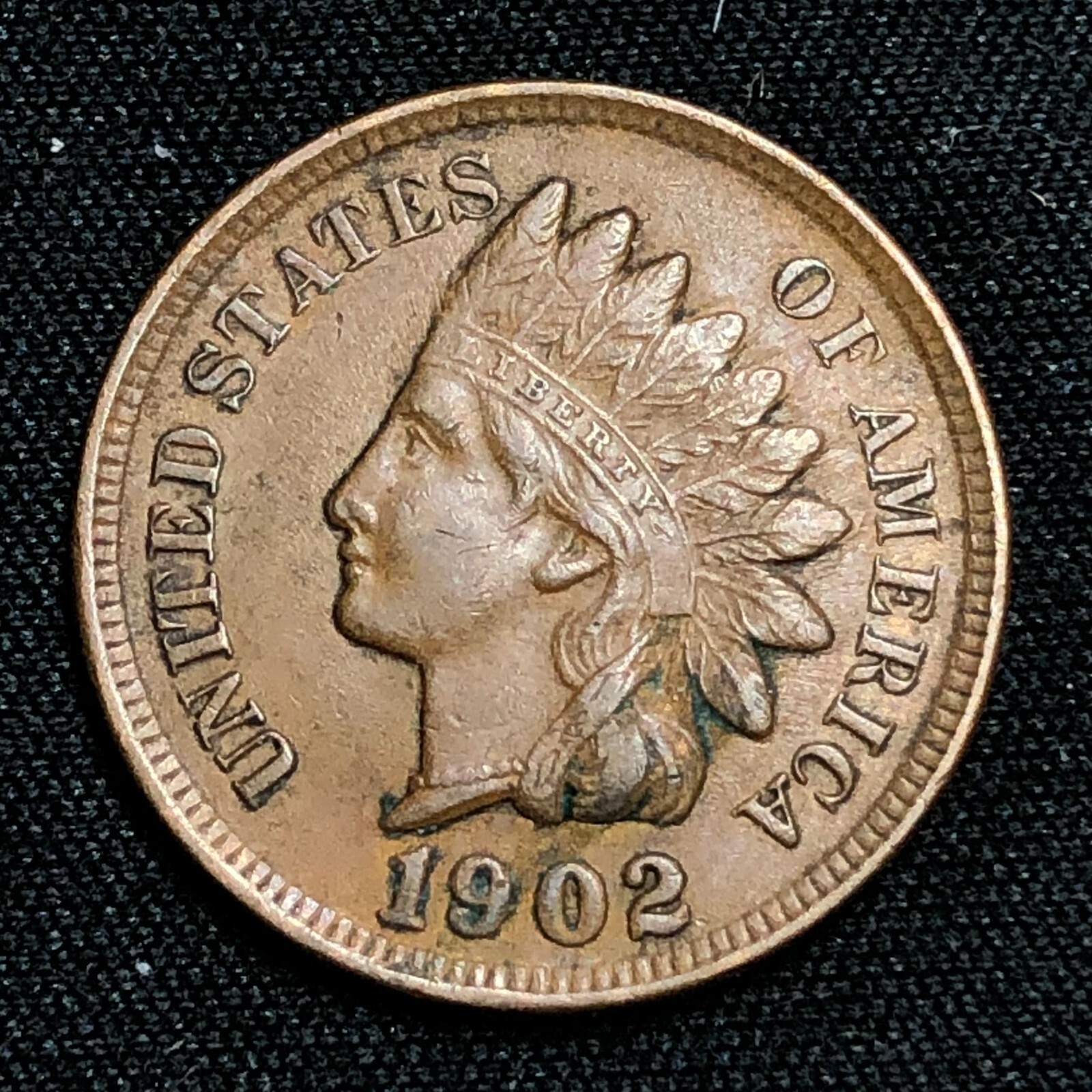 1902 Indian Head Cent Philadelphia Mint Extremely Fine Condition