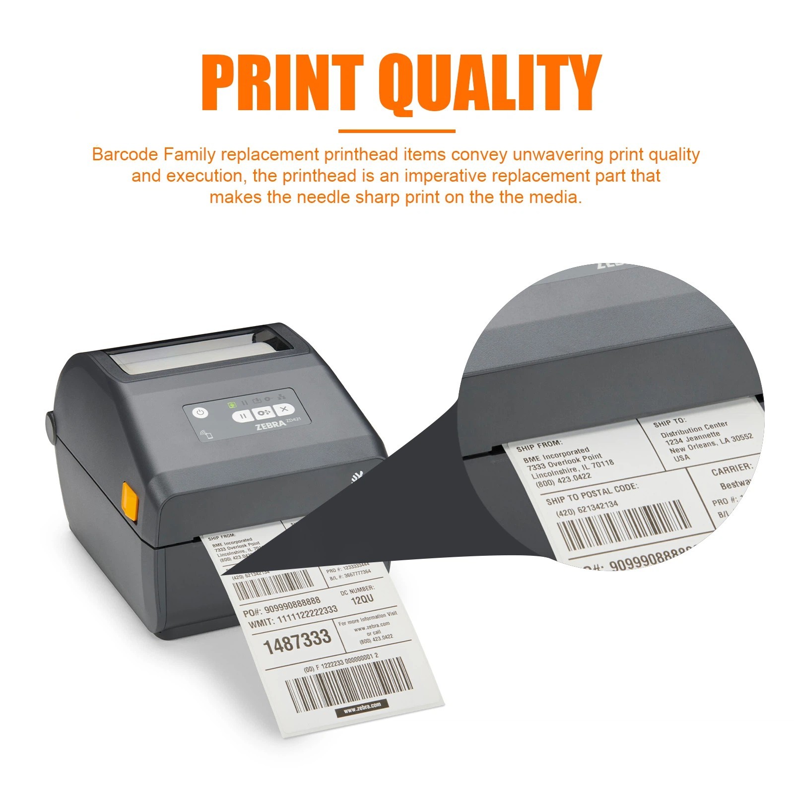✅ P1112640-019 Printhead for Zebra ZD421D Thermal Label Printer 203dpi ✅