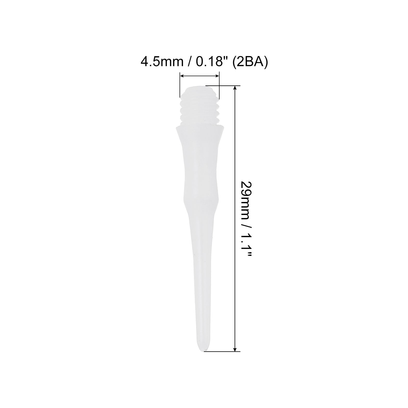 90Pcs 2BA Thread Plastic Soft Dart Tips Replacement Dart Accessories, White