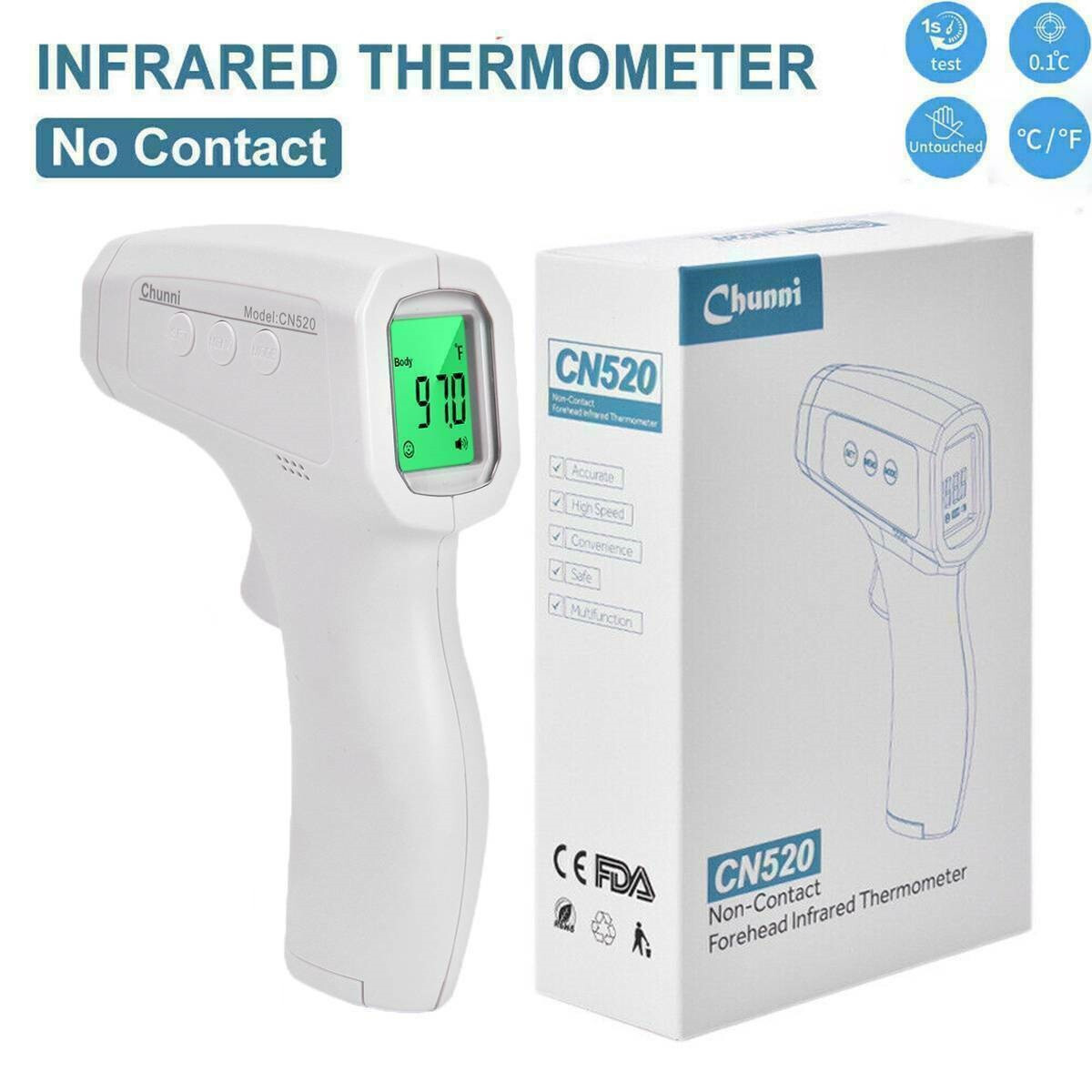 Medical Digital Infrared Forehead Fever Gun Thermometer Non-Contact ℃/℉ Adult US