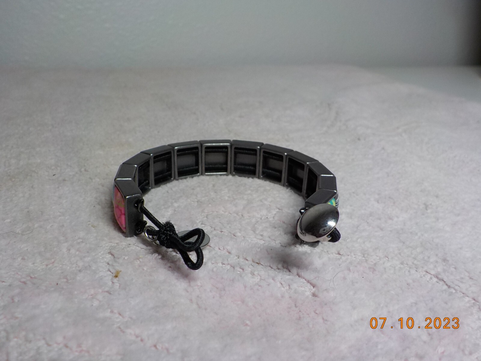 JILZARA PREMIUM CLAY BEADED BRACELET W/MULTI-COLOR/MULTI PATTERN SQUARE LINKS