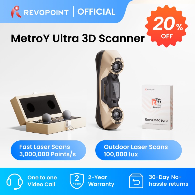 Revopoint MetroY Ultra 3D Scanner For 3D Print Wireless Outdoor LaserScan 0.01mm