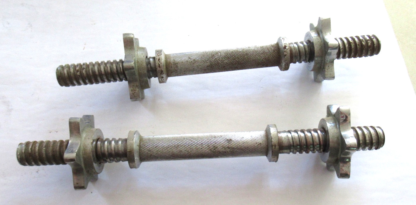 Pair of Bollinger 14" Dumbbell Bars w/ Screw Collars For Weight Plates