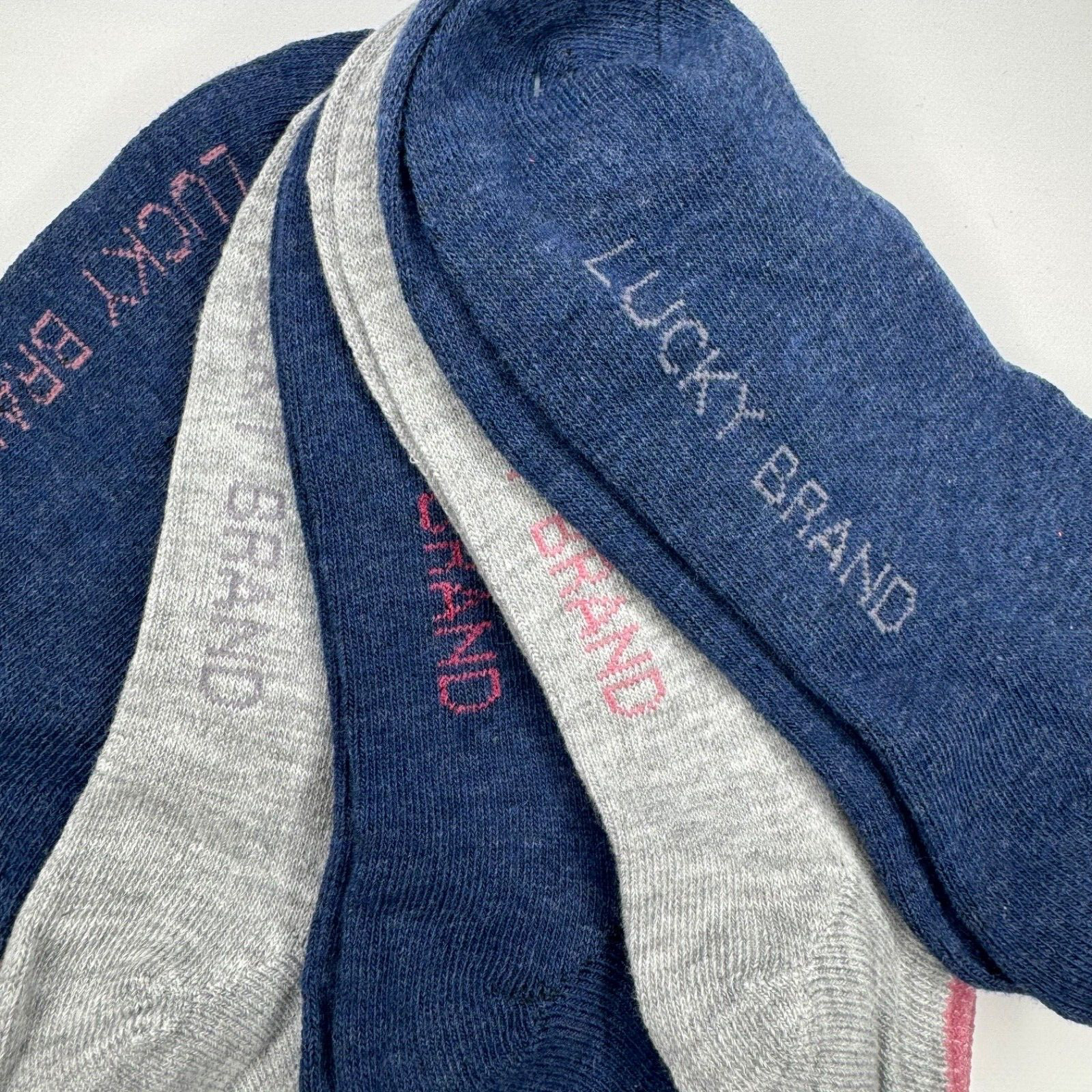 Lucky Brand Womens 5 Pair Everyday Comfort No Show Sock Set Shoe Size 4-10 Solid