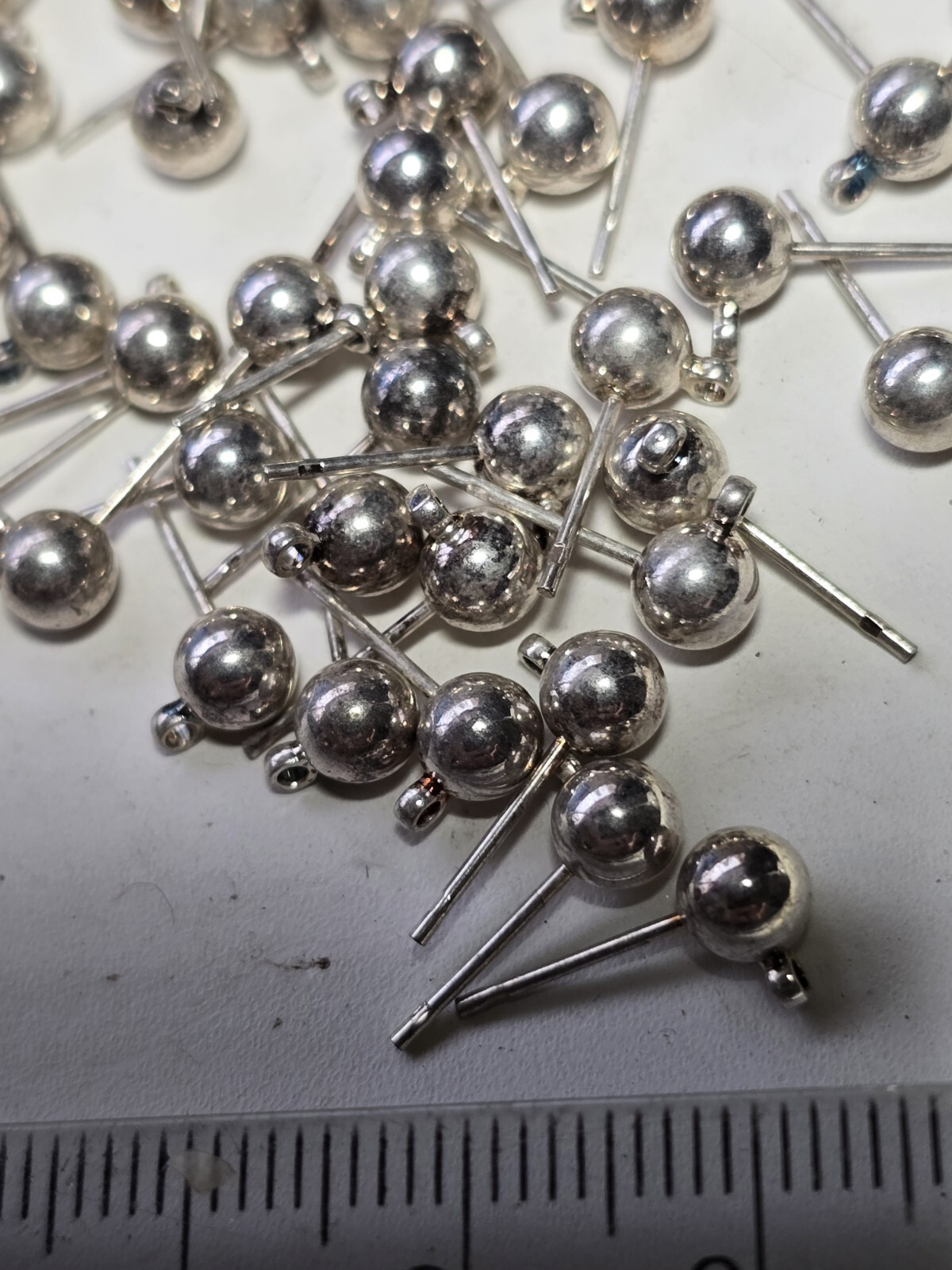 50 Round Ball Silver or Gold 4mm POSTS for Making Earrings-VTG-NEW-BUY AMERICAN