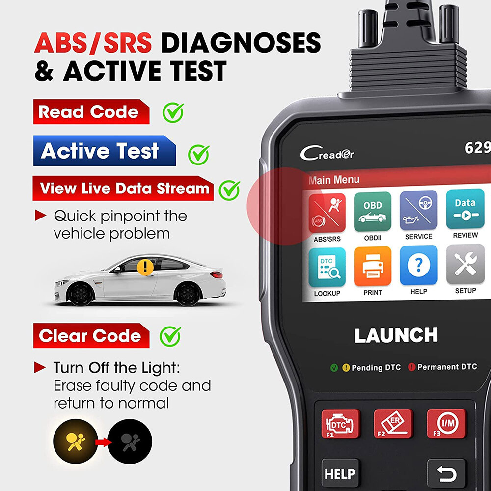 LAUNCH OBD2 Scanner ABS SRS System Diagnostic Tool Oil SAS BMS Reset Code Reader