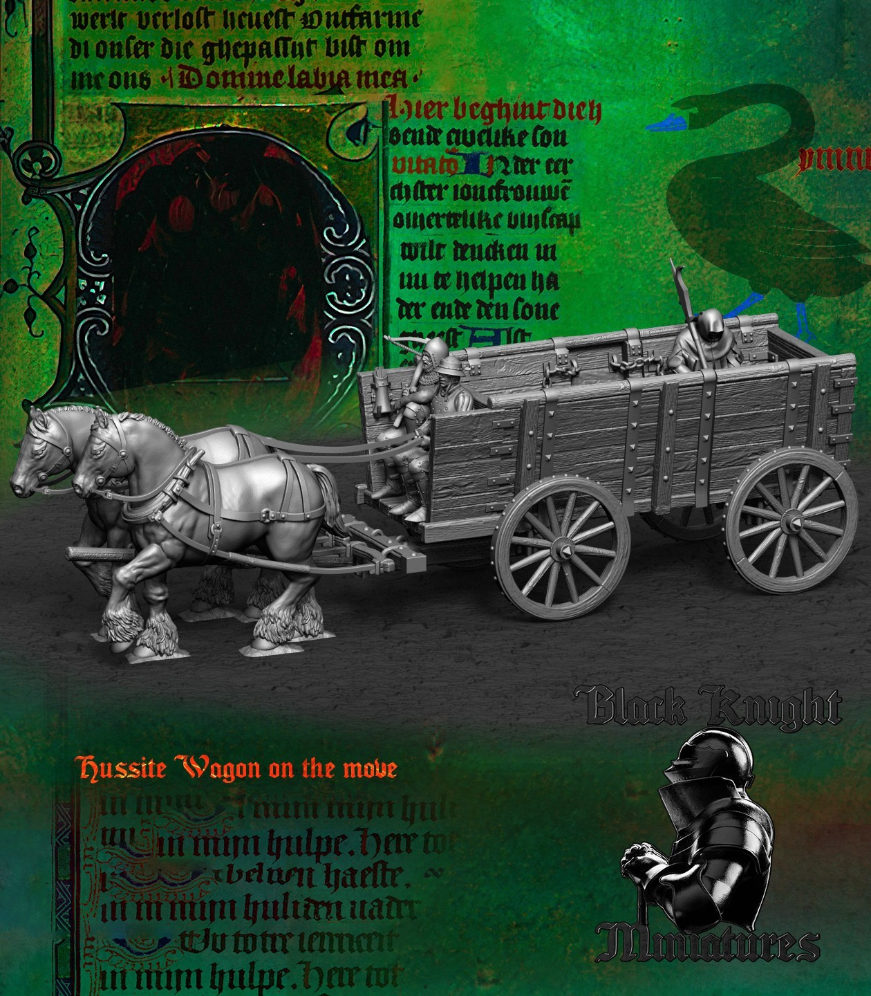 The Hussite Wagon and Hussite Crew from Black Knight Miniatures 30mm.