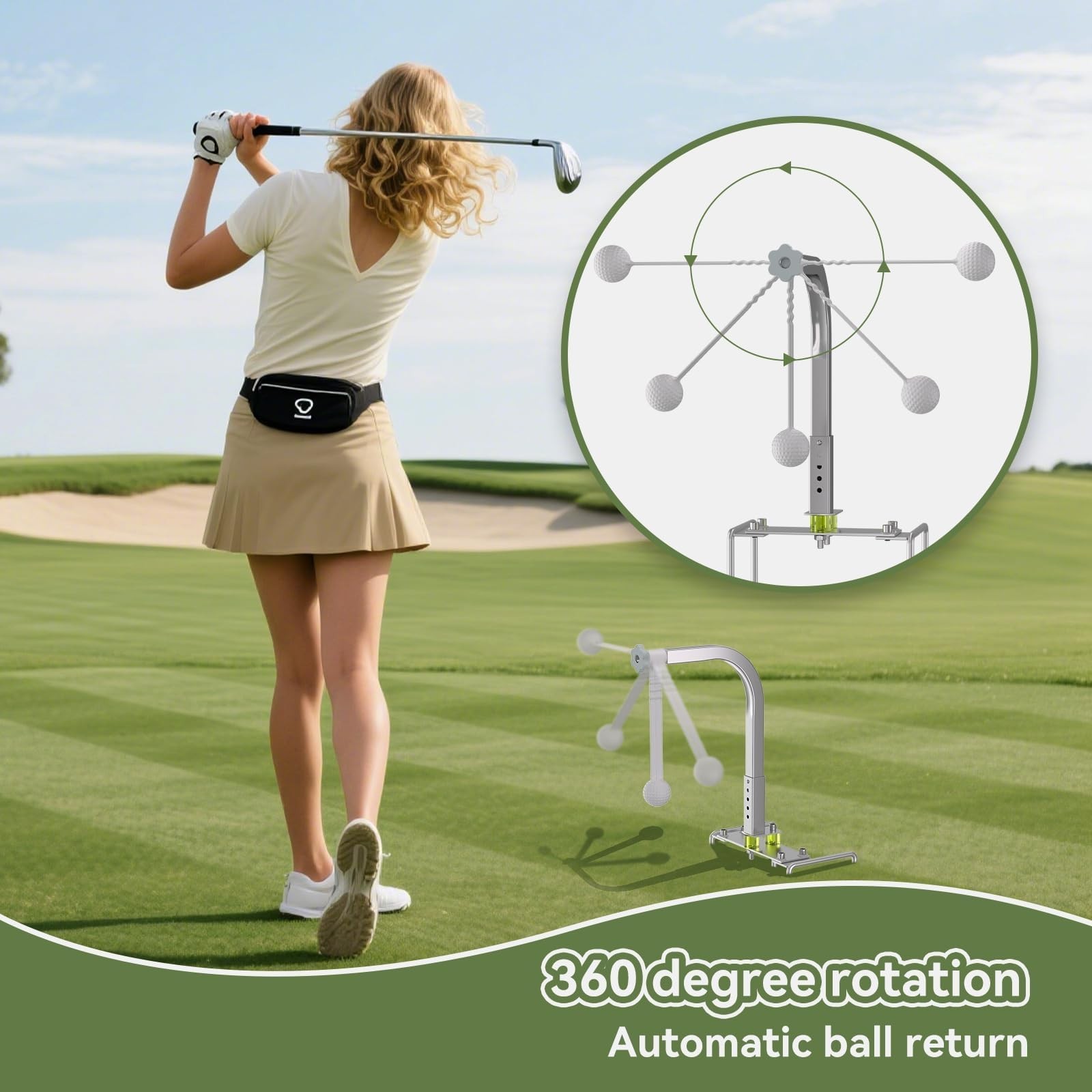 Golf Swing Trainer, Portable Golf Training Aid, Durable Golf Practice Equipme...