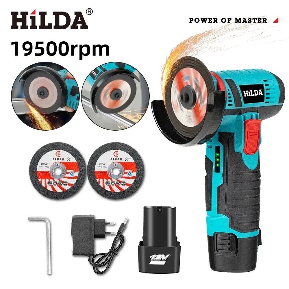 12V Cordless Mini Angle Grinder Brushless Cut Off Polish Grinding Tool USA Sell