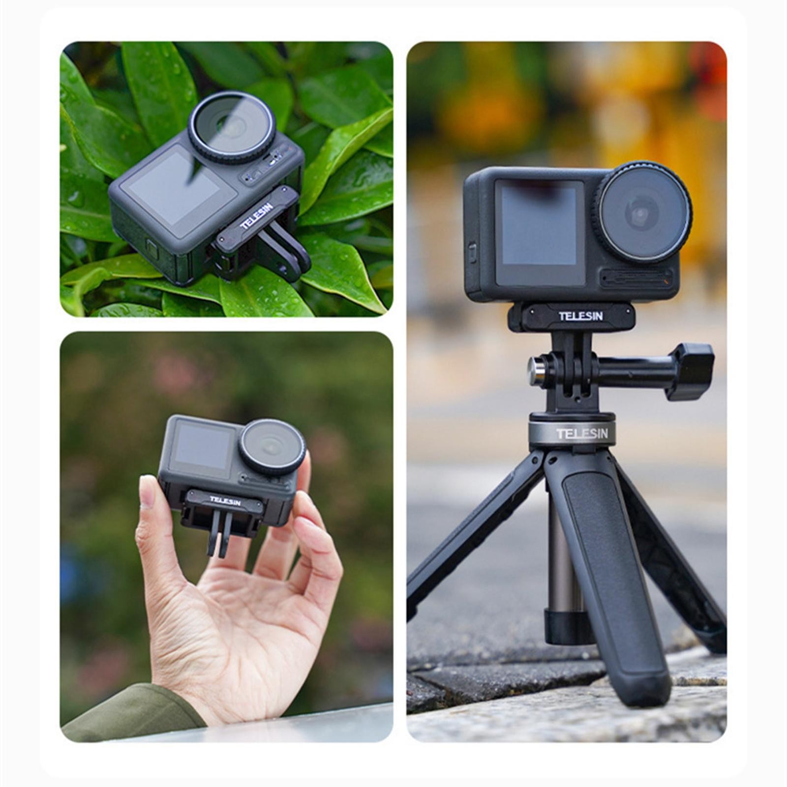 Magnetic Two-claw Camera Selfie Sticks Mount Adapter For DJI OSMO Action 3 b