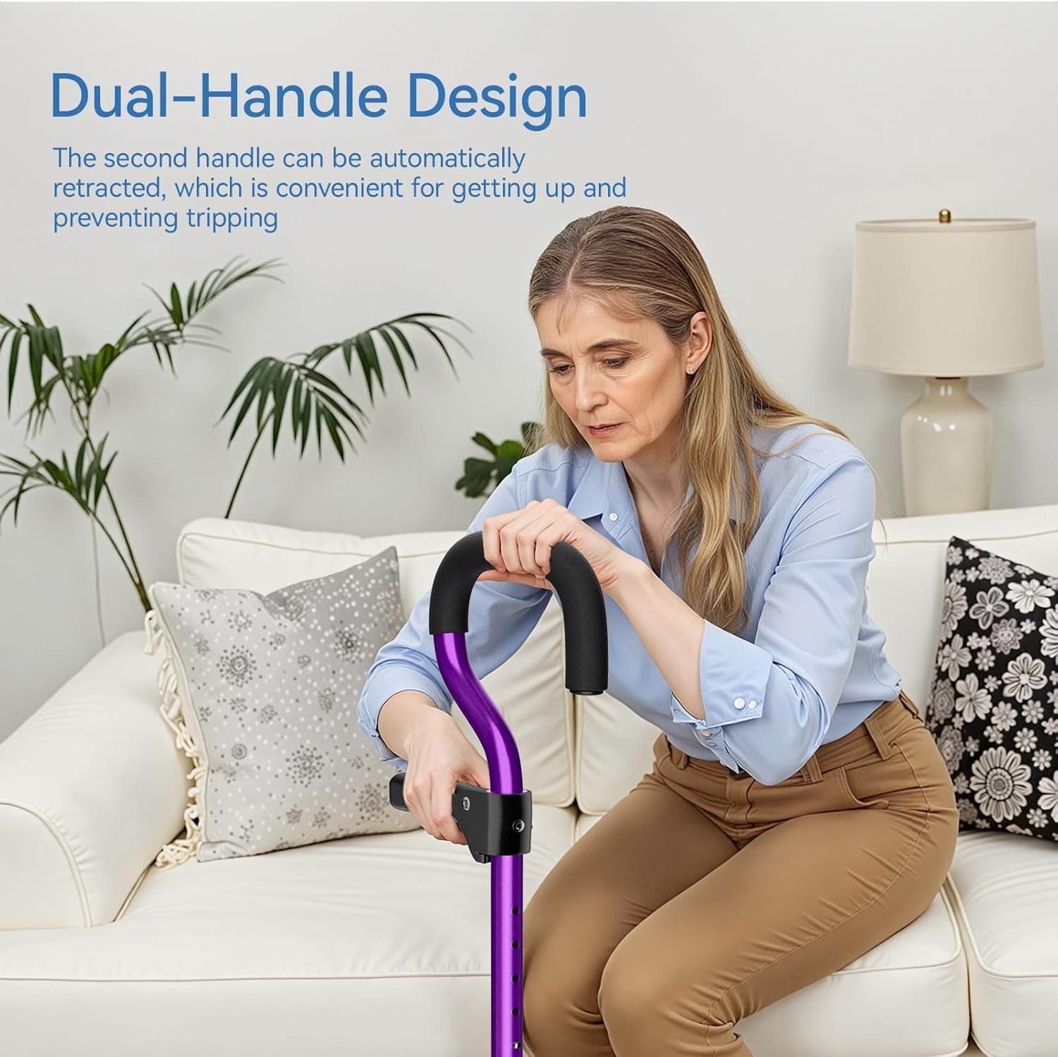 Adjustable Folding Cane for Stability - Ideal for Recovery & Mobility