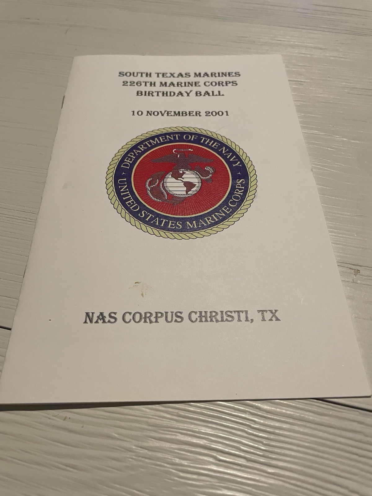 NAS Corpus Christi 226rh Marine Corps Ball Program 2001 South Texas Marines