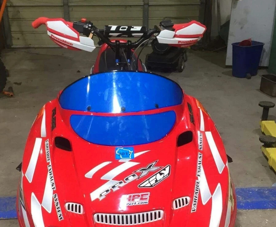Low Blue Race Cut Windshield w/ Black Trim Fits Polaris Edge 213 Parts