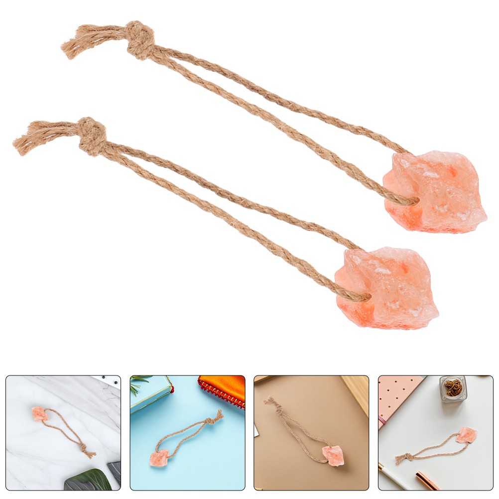 12pcs Natural Mineral Salt Blocks Livestock Salt Lick Chew Toys with Hanging
