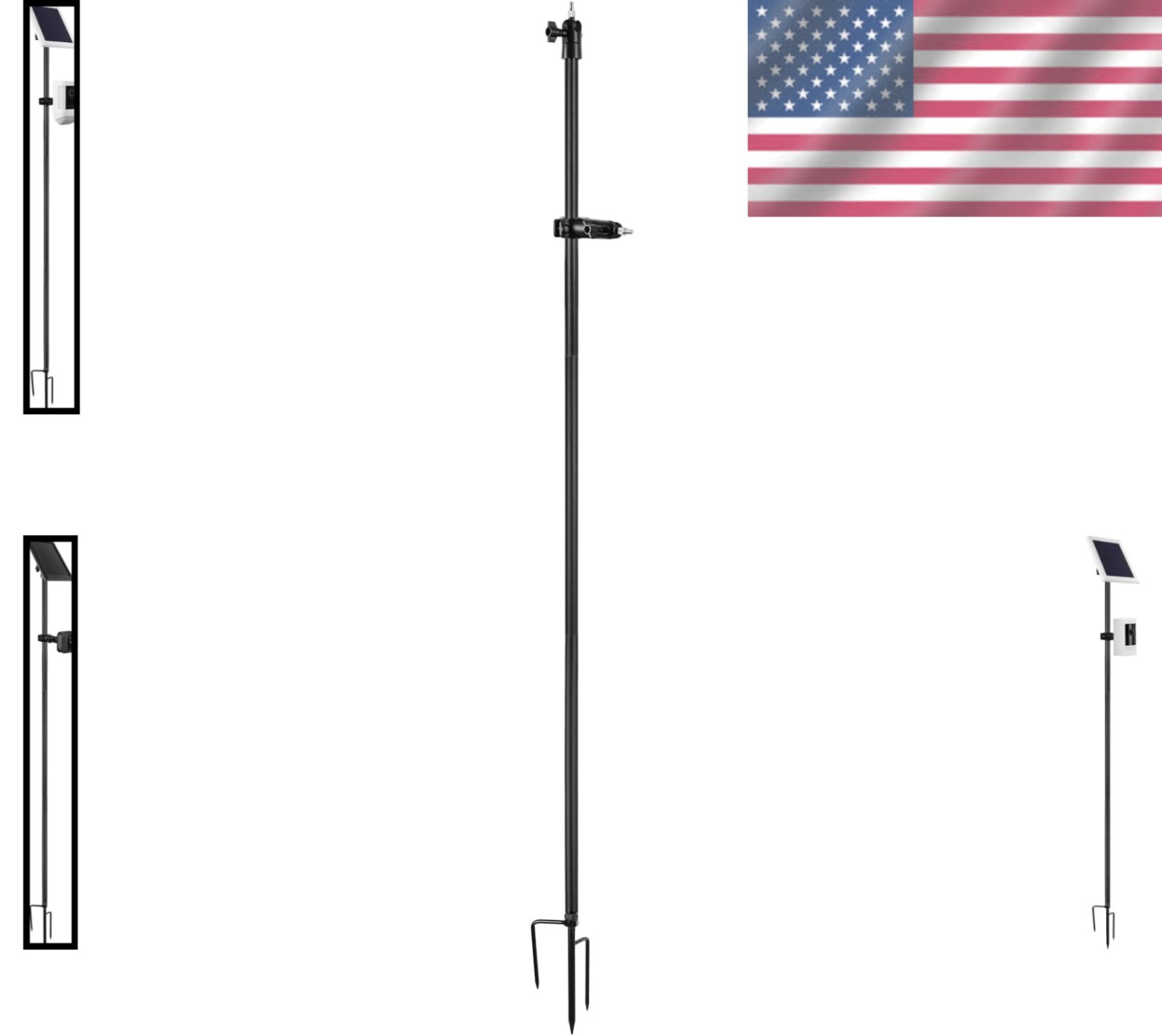 Versatile 2-in-1 Ground Stake Mount for Cameras & Solar Panels - Adjustable 51in
