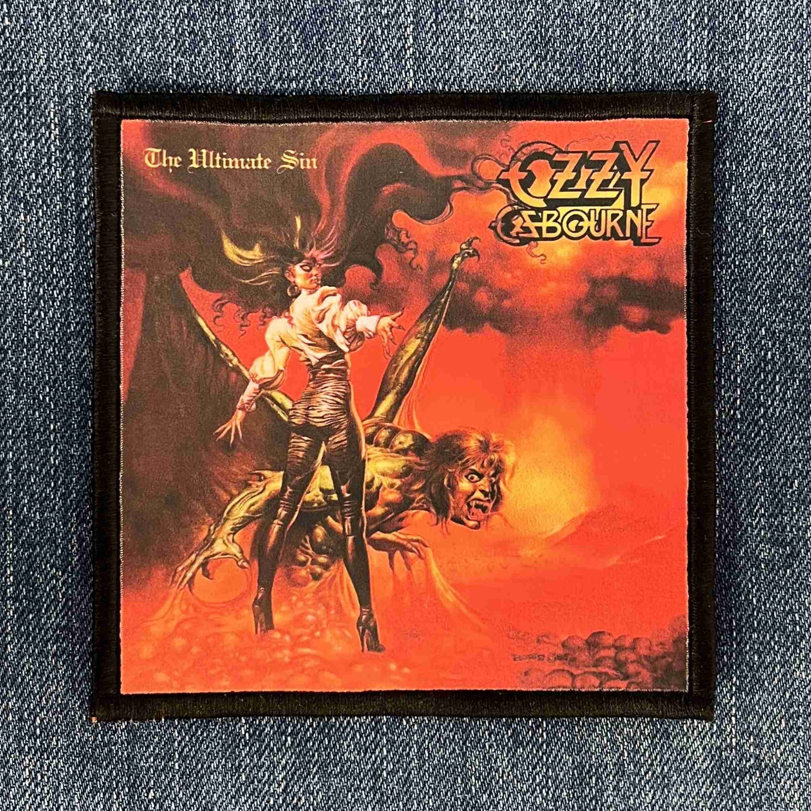 Ozzy Osbourne The Ultimate Sin Sublimated Printed Patch | Heavy Metal Band Logo