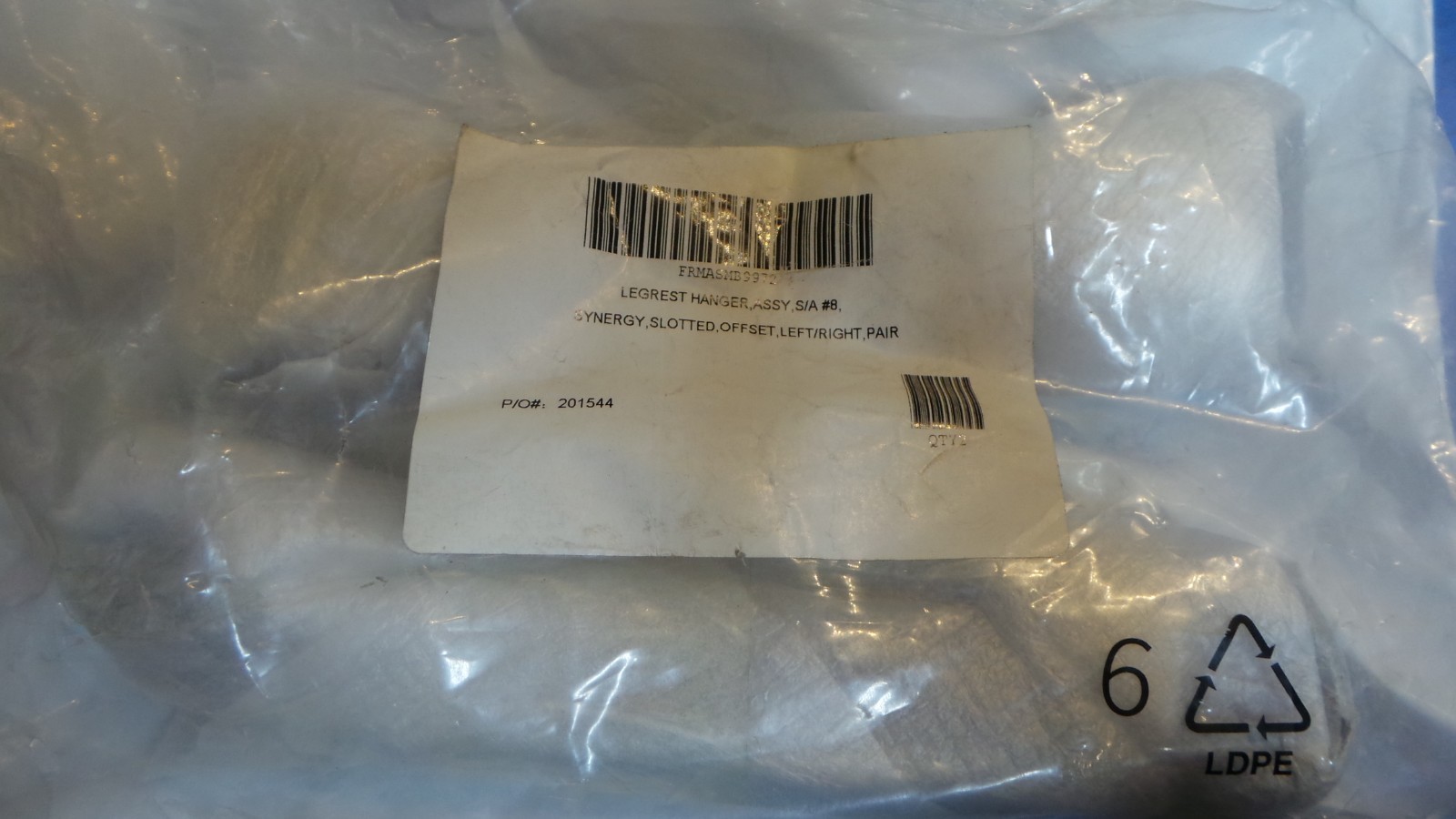 1 – Pride Mobility Part: FRMASMB9972, Description: LEGREST HANGER, ASSY, S/A #8,