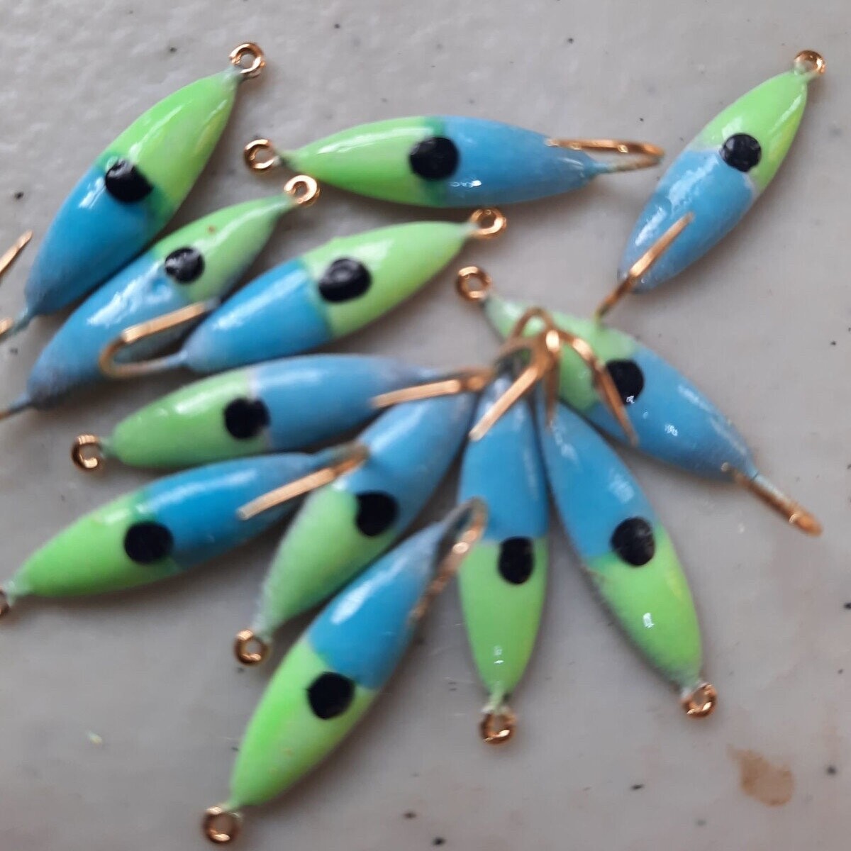 Caty Ice Jigs - Nitro Glow Lightening Series - #6 - Blue/Green - 2pk - 65-93-6