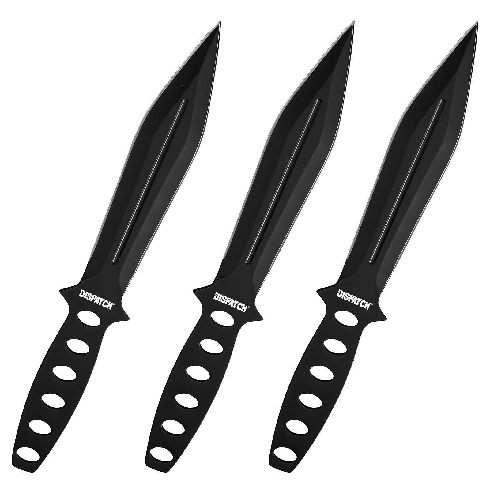 DISPATCH 3pc 9.92" Stainless Steel Throwing Knives Set w/Sheath - Balanced Kunai
