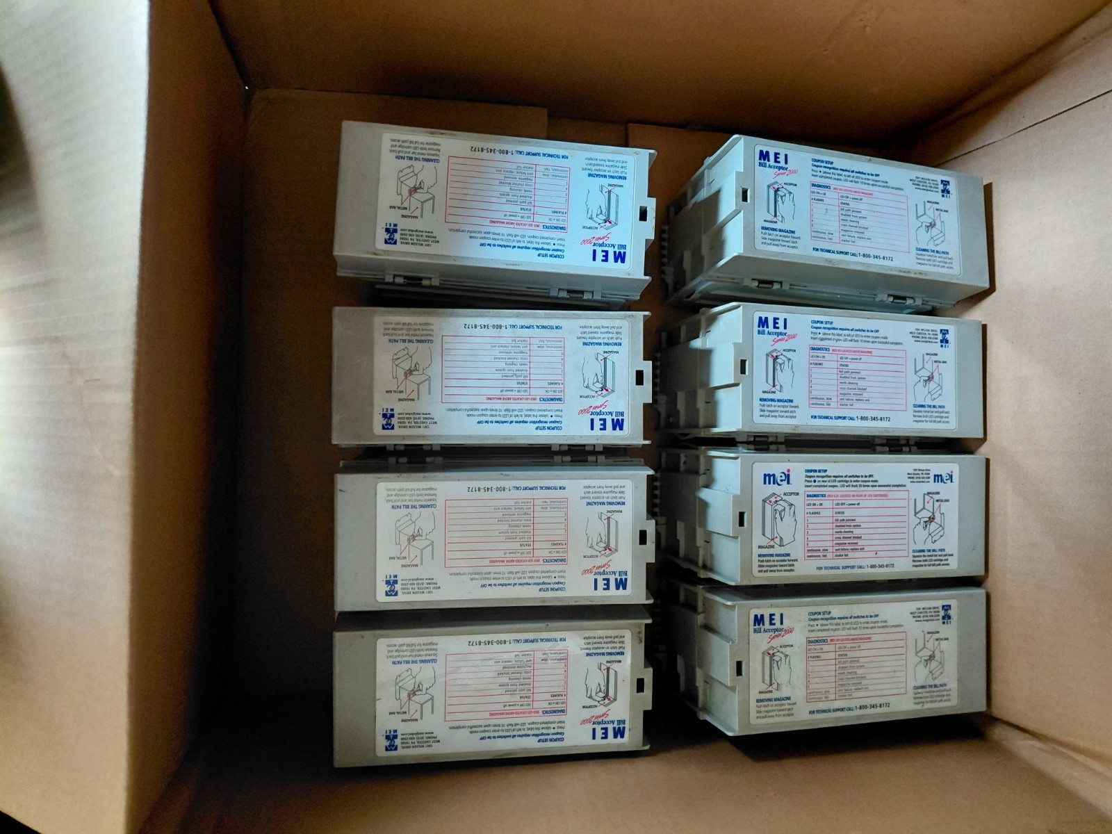 Box Of 8 Mars -MEI Series 2000 Bill Acceptor Bill Stacker - Box