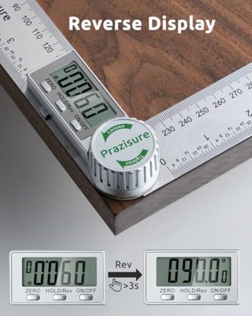 Digital Angle Finder Protractor, 7inch Professional Angle Measuring Aluminum