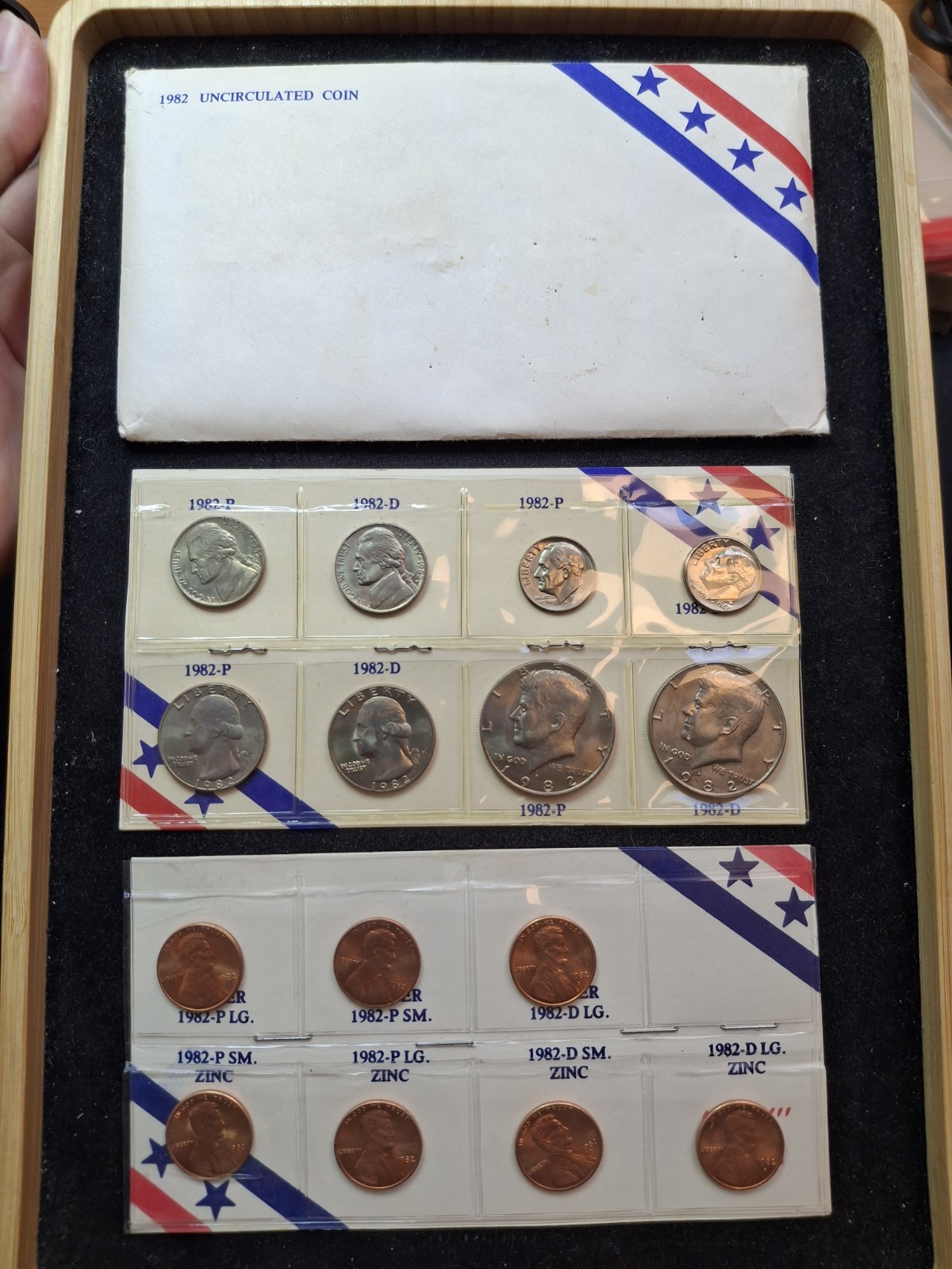 1982 US Mint Set P & D UNC 15 Uncirculated Coins ALL Copper & Zinc Cents VARIETY