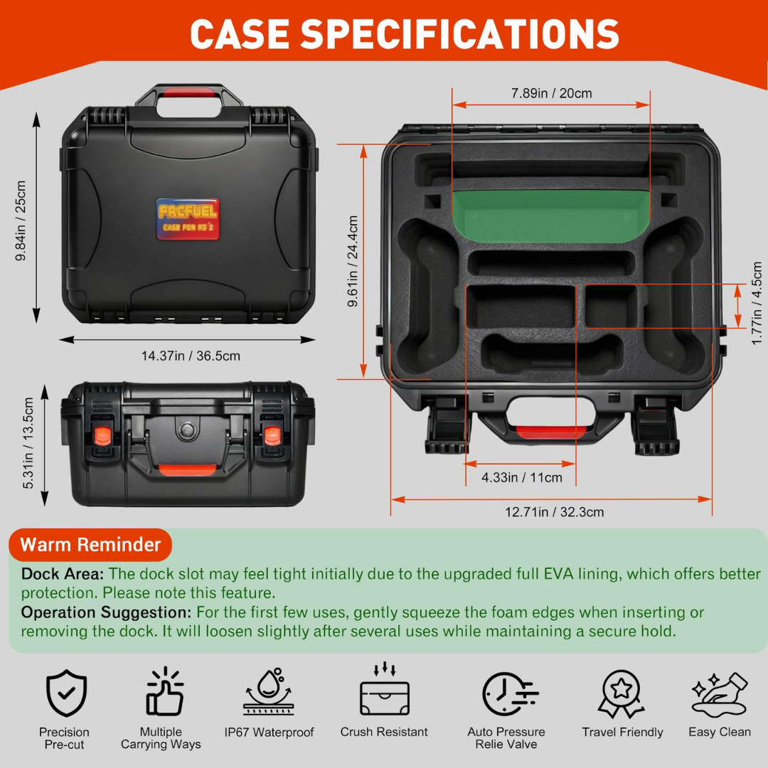Switch 2 Travel Case Hard Shell Waterproof Storage for Console Dock Games