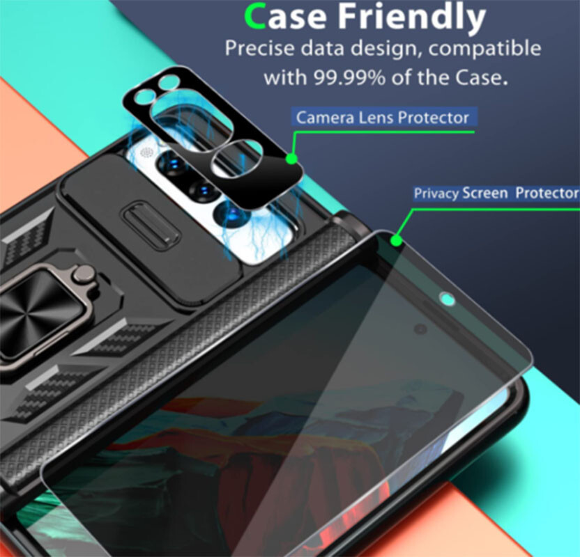 For Google Pixel Fold Privacy Tempered Glass Front Screen Protector/Camera Lens