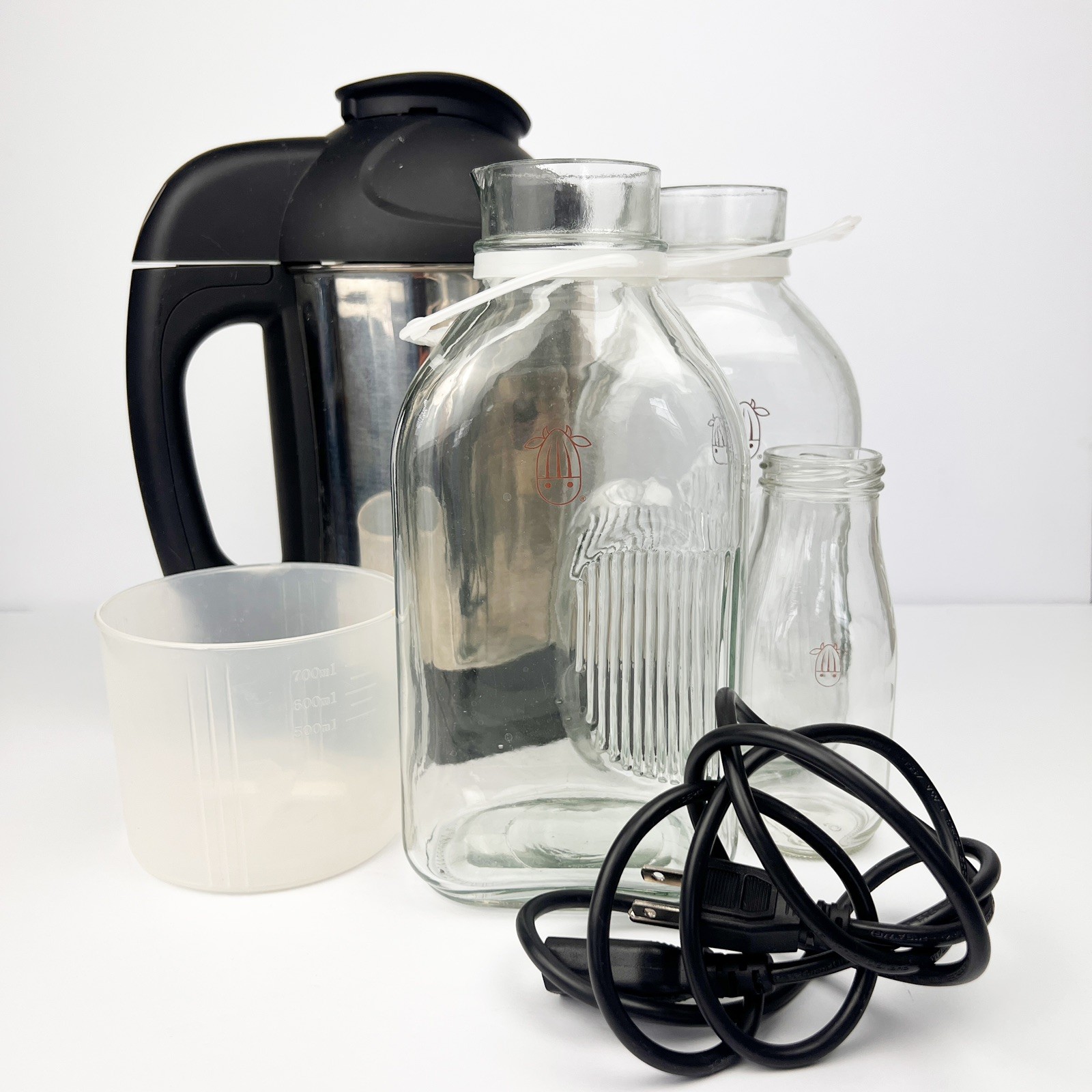 Almond Cow Nut Milk Maker Machine Plant Based Two Glass Jugs + Mini Jug Set