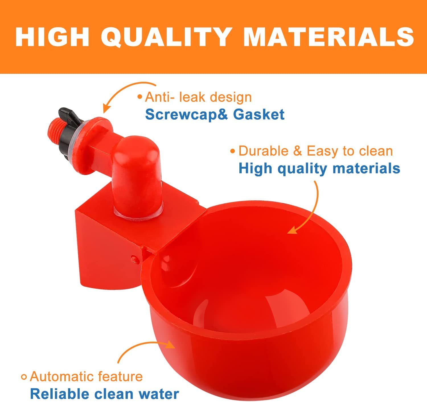 6PCS Automatic Poultry Drinking Cups Chicken Water Feeder Waterer Cups For Hens