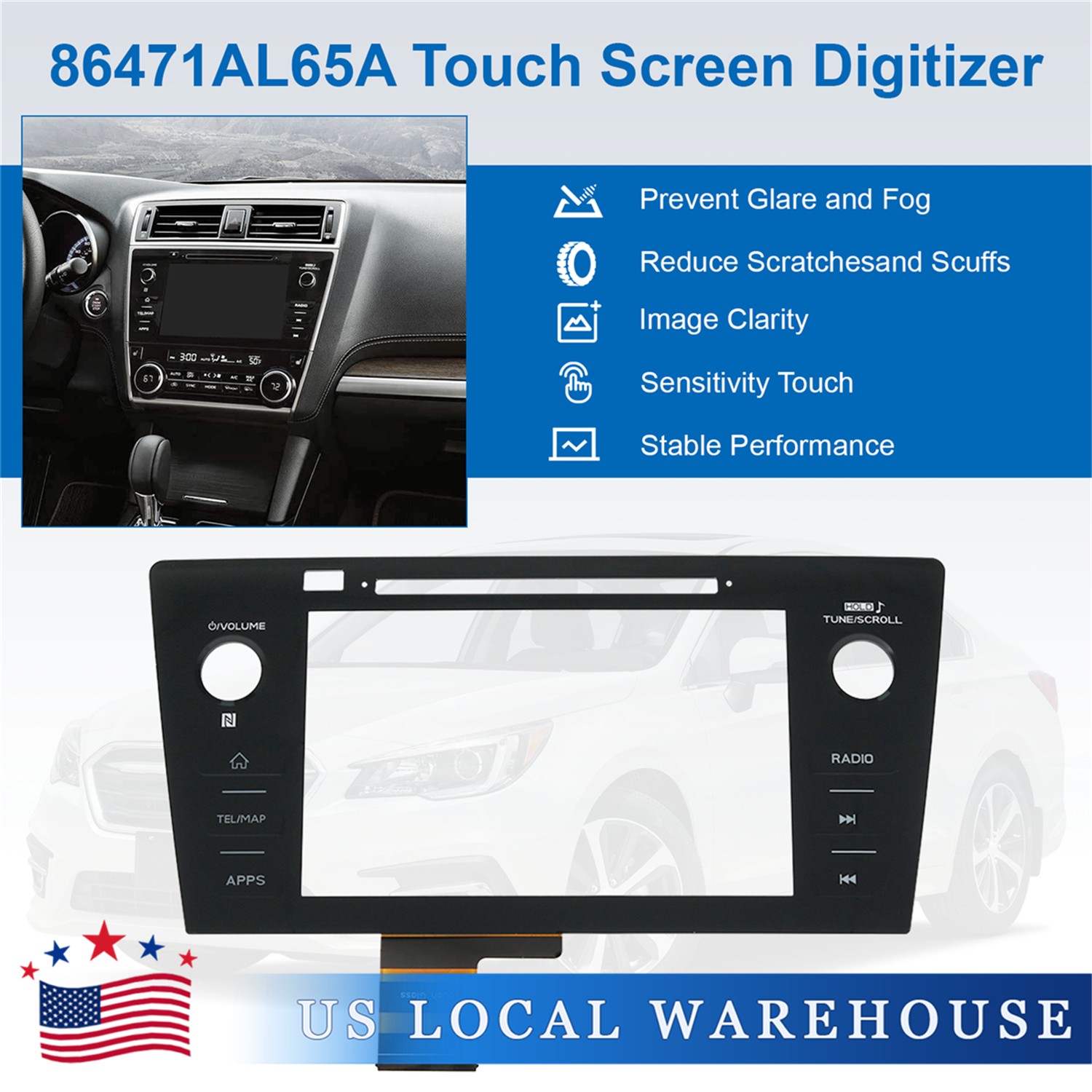Radio Touch Screen Digitizer 86471-AL65A For Subaru Legacy & Outback 2018 2019
