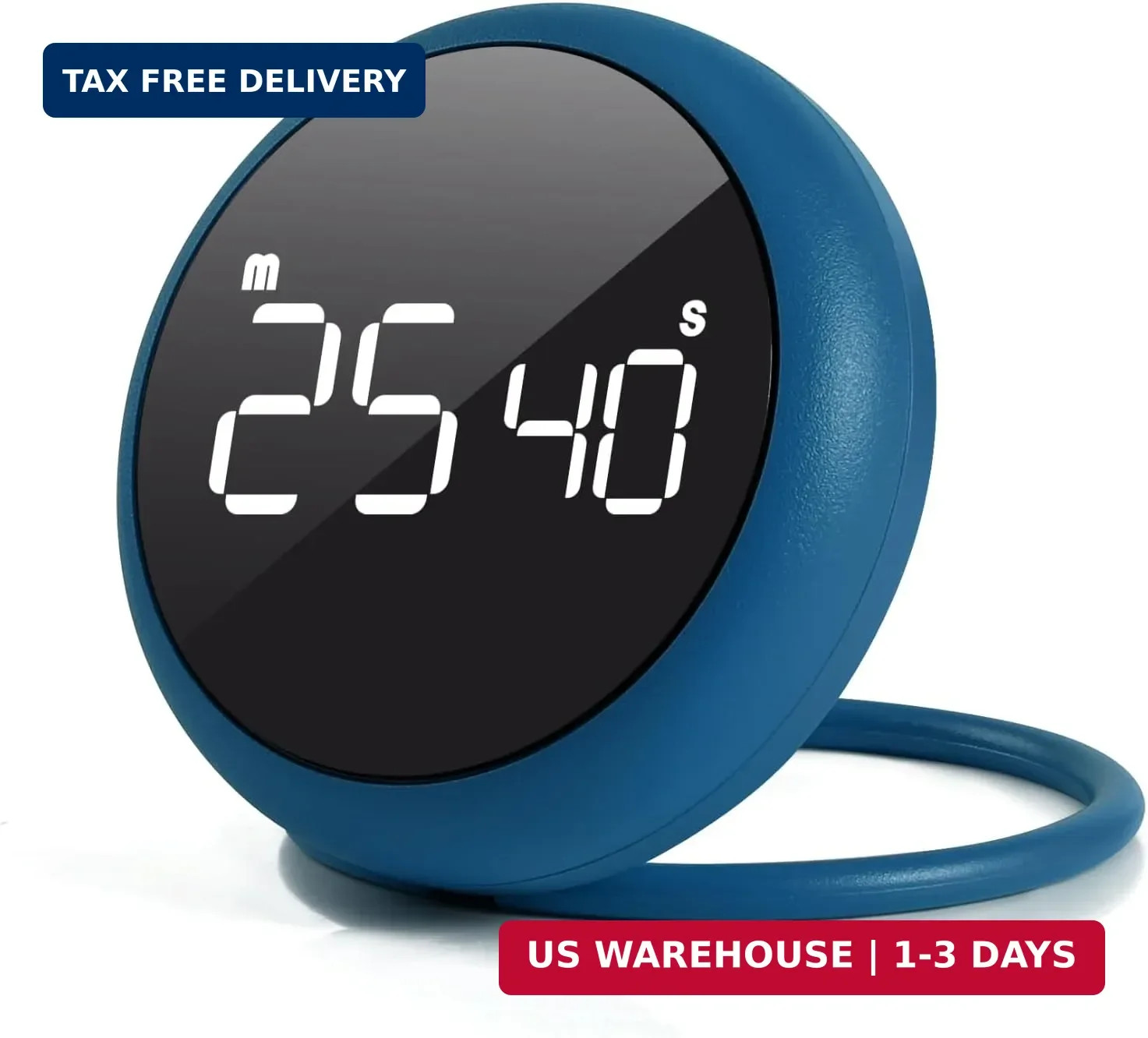 Royal Blue Quick Que Kitchen Timers, Visual timers Large LED Display Magnetic Co